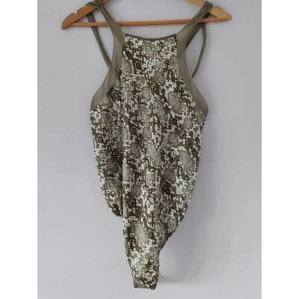 Intimately Free People snake print racerback bodysuit tank.